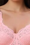 Soie Double Layered Regular Wired Full Coverage Lace Bra - Crstal Rose — thumbnail 5